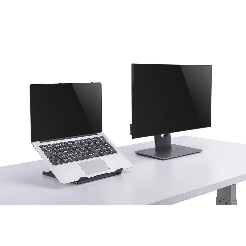 Manhattan Laptop- en tabletstandaard voor bureau, verstelbaar (5 posities), voor tablets en laptops tot 15,6", draagbaar en lichtgewicht, staal, zwart - Afbeelding 15