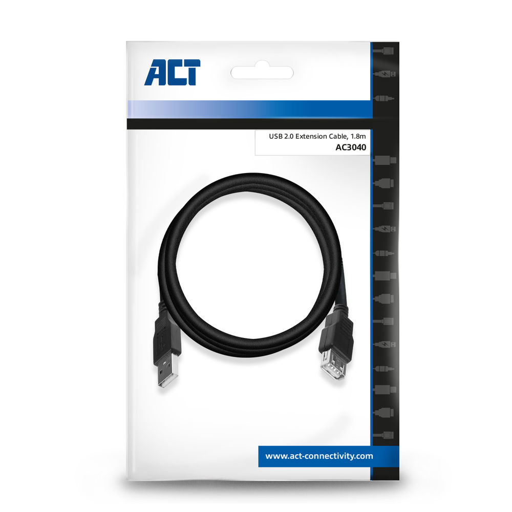 ACT USB 2.0 verlengkabel A male - A female 1,8 meter - Afbeelding 6