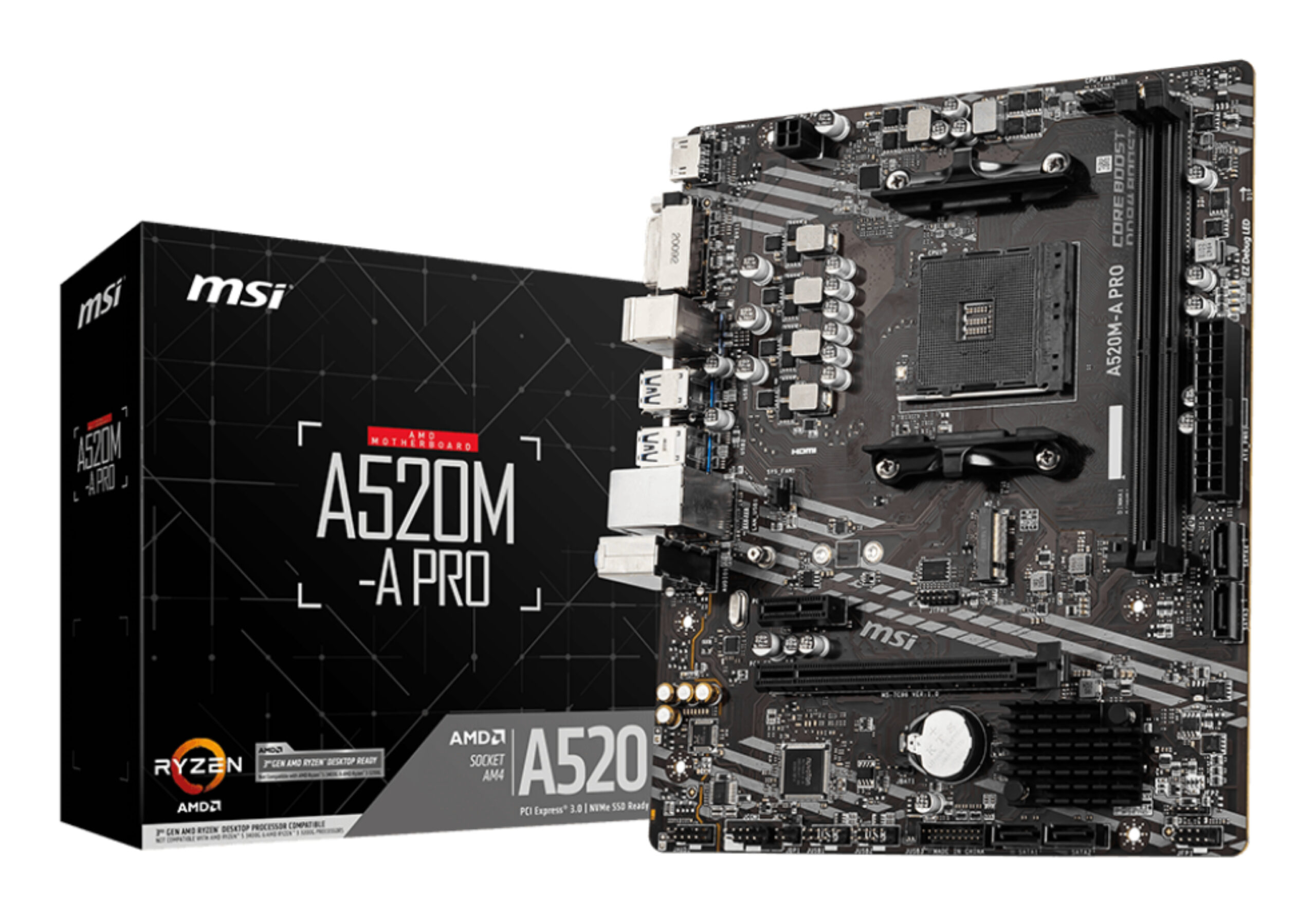 MSI A520M-A PRO moederbord AMD A520 Socket AM4 micro ATX - Afbeelding 2