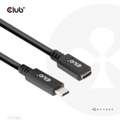 CLUB3D USB Gen1 Type-C Extensie kabel 5Gbps 60W(20V/3A) 4K60Hz M/F 2m/6.56ft - Afbeelding 2