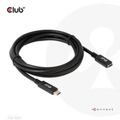 CLUB3D USB Gen1 Type-C Extensie kabel 5Gbps 60W(20V/3A) 4K60Hz M/F 2m/6.56ft - Afbeelding 7