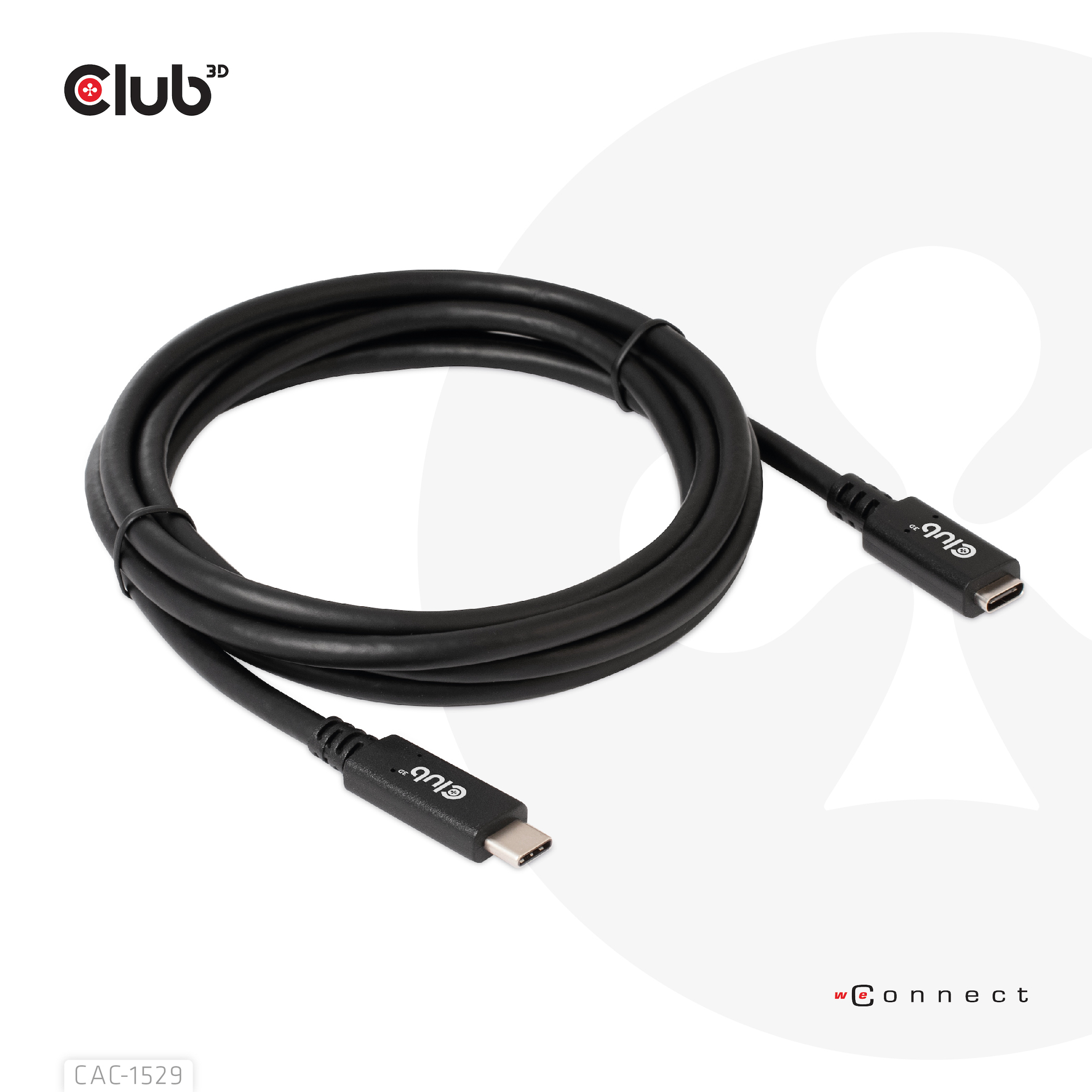 CLUB3D USB Gen1 Type-C Extensie kabel 5Gbps 60W(20V/3A) 4K60Hz M/F 2m/6.56ft - Afbeelding 7