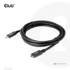 CLUB3D USB Gen1 Type-C Extensie kabel 5Gbps 60W(20V/3A) 4K60Hz M/F 2m/6.56ft - Afbeelding 8