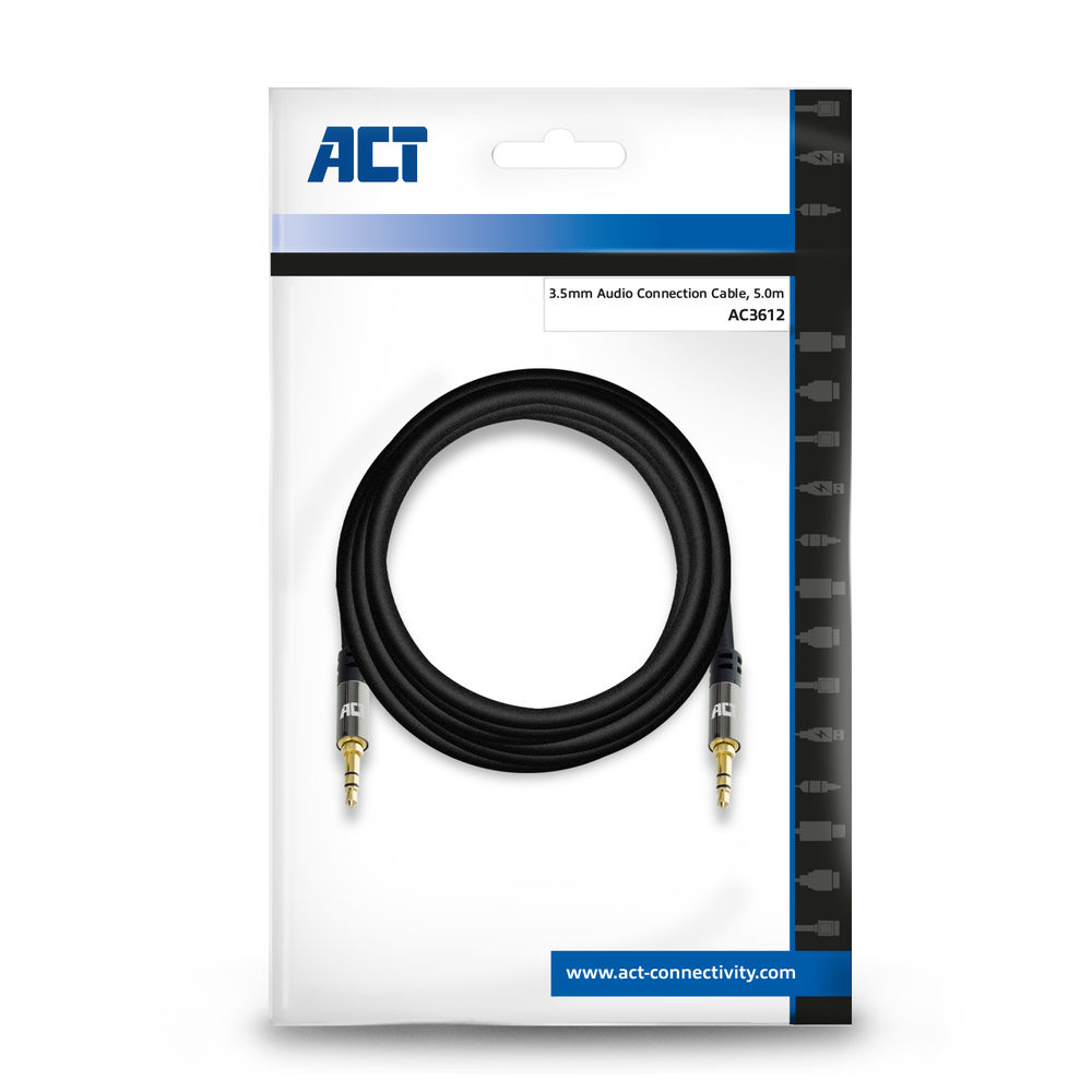 ACT 5 meter High Quality stereo audio aansluitkabel 3,5 mm jack male - male - Afbeelding 3
