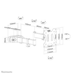 Neomounts FL40-450BL11 TV-paalsteun 17-32" - diam. 28-60 mm - full motion - Afbeelding 20