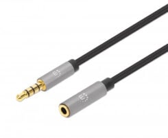 Manhattan 356022 audio kabel 1 m 3.5mm Zwart, Zilver - Afbeelding 2