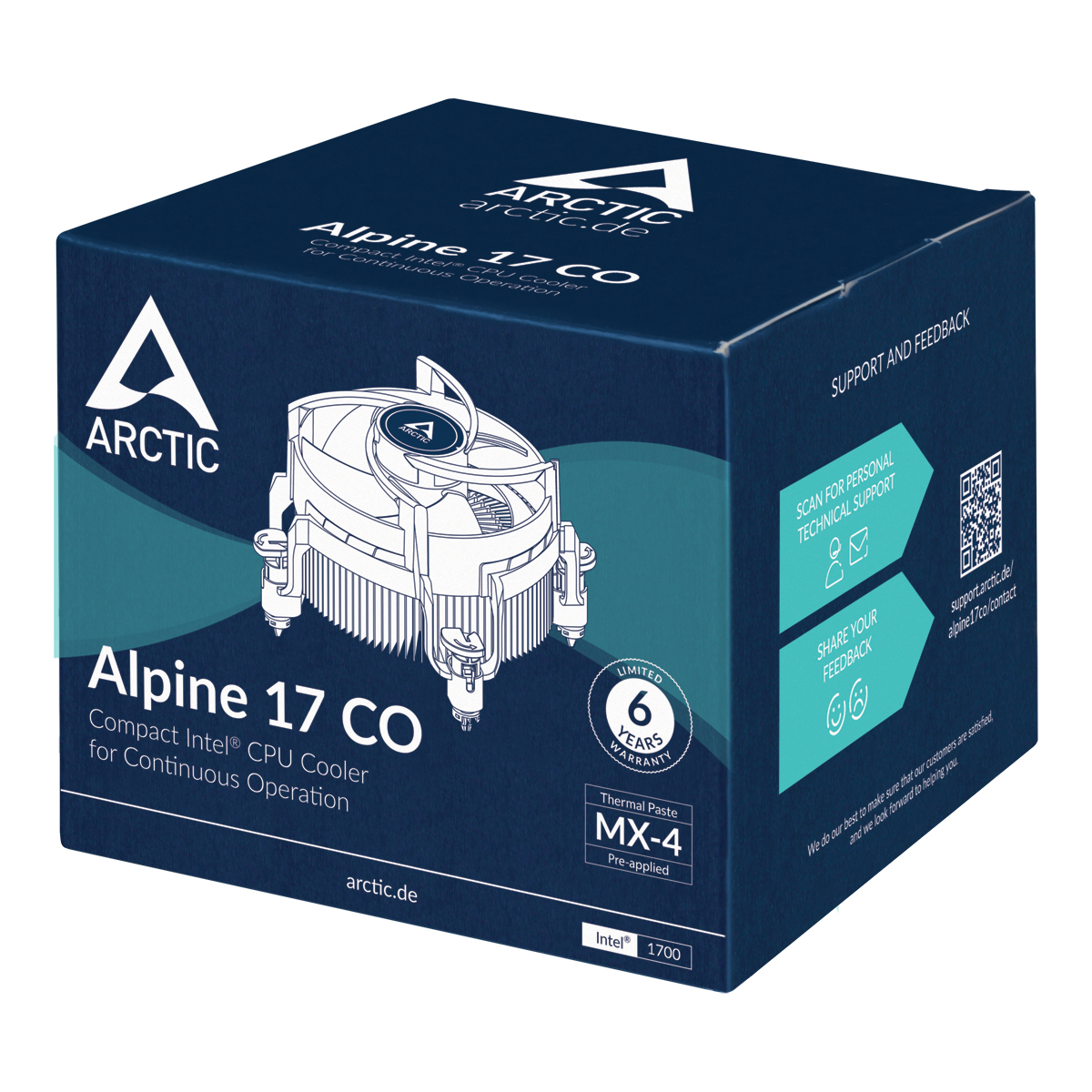 ARCTIC Alpine 17 CO Processor Luchtkoeler 9,2 cm Zwart, Zilver 1 stuk(s) - Afbeelding 8