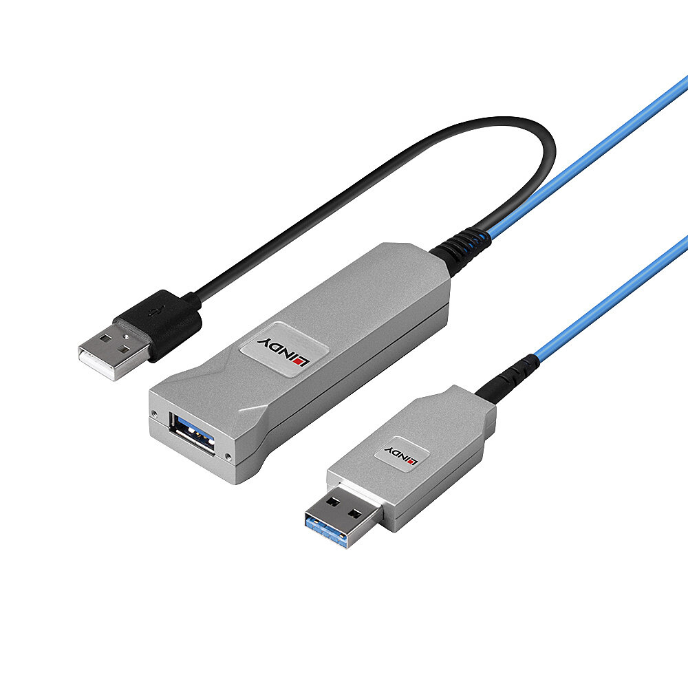 Lindy 43345 USB-kabel USB 3.2 Gen 1 (3.1 Gen 1) 30 m USB A 2 x USB A 5 Gbit/s Blauw, Zilver - Afbeelding 6
