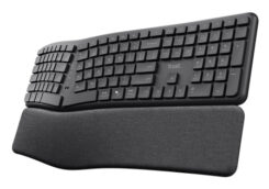 Trust Keyra Ergonomisch Draadloos Toetsenbord - Ergonomisch toetsenbord – USB en Bluetooth verbinding – QWERTY US International – Zwart - Afbeelding 3