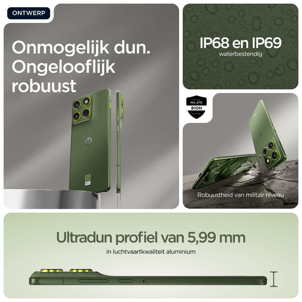 Motorola edge 70 17 cm (6.7") Dual SIM Android 16.0 5G USB Type-C 12 GB 512 GB 4800 mAh Groen - Afbeelding 14