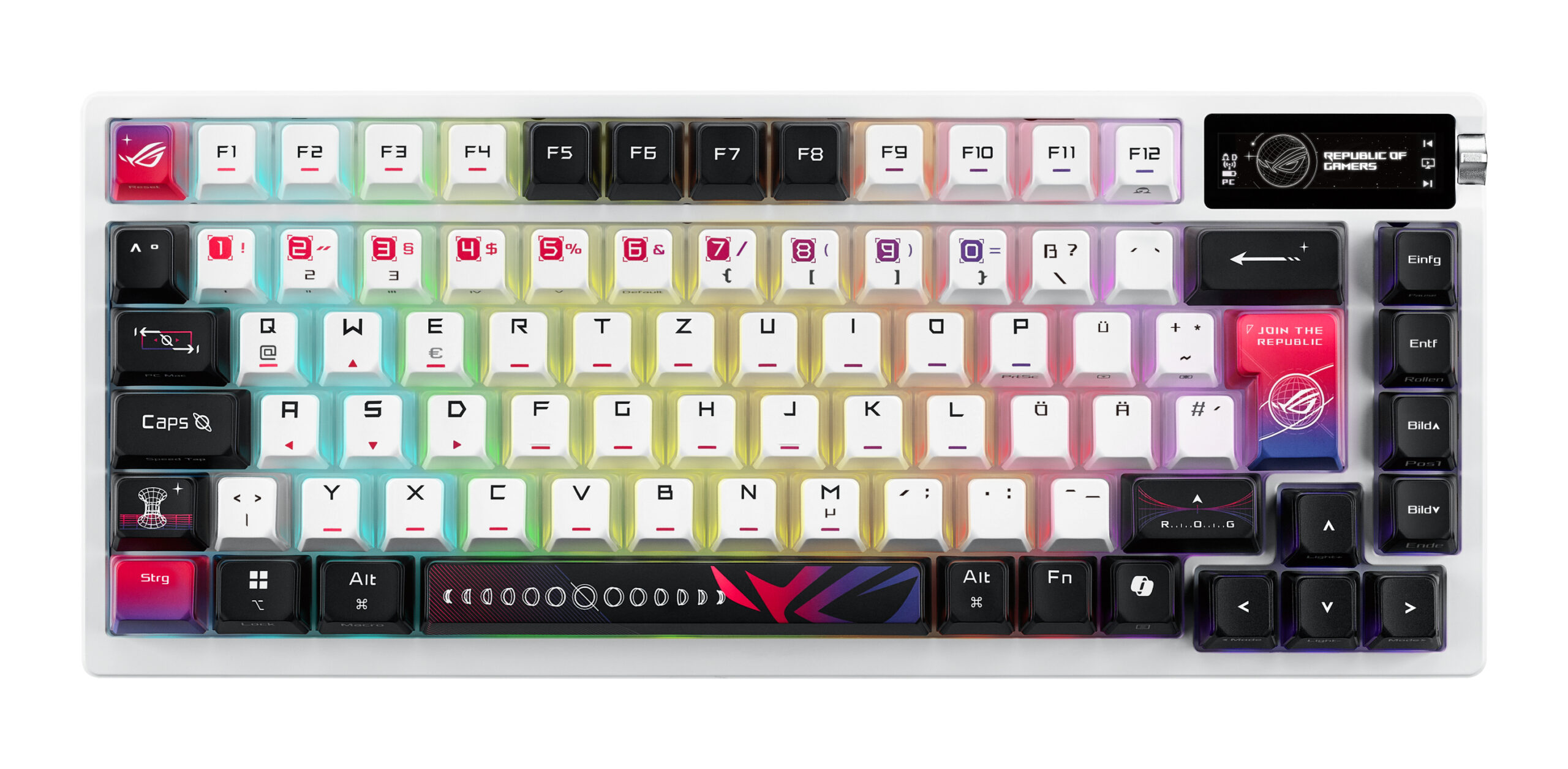 ASUS ROG Azoth X toetsenbord Gamen USB + RF Wireless + Bluetooth QWERTZ Wit - Afbeelding 3
