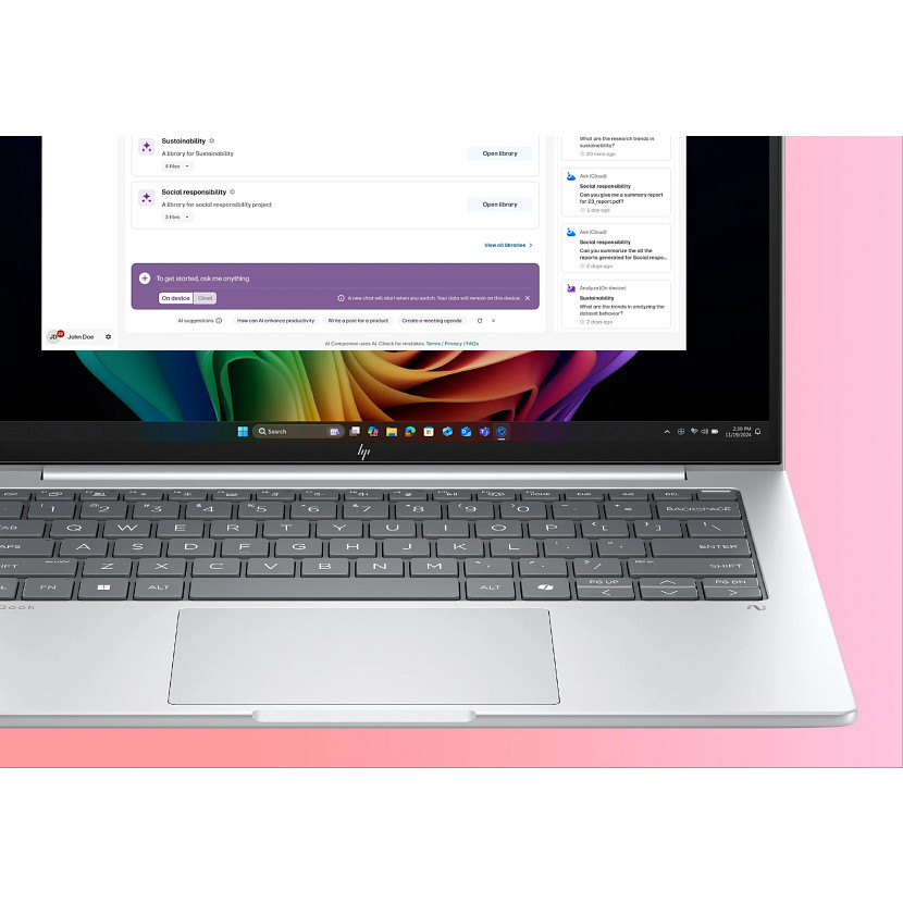 HP EliteBook 8 G1i Next Gen AI Wolf Pro Security Edition Copilot+ PC Intel Core Ultra 5 226V Laptop 35,6 cm (14") WUXGA 16 GB LPDDR5x-SDRAM 512 GB SSD Wi-Fi 7 (802.11be) Windows 11 Pro Zilver - Afbeelding 5