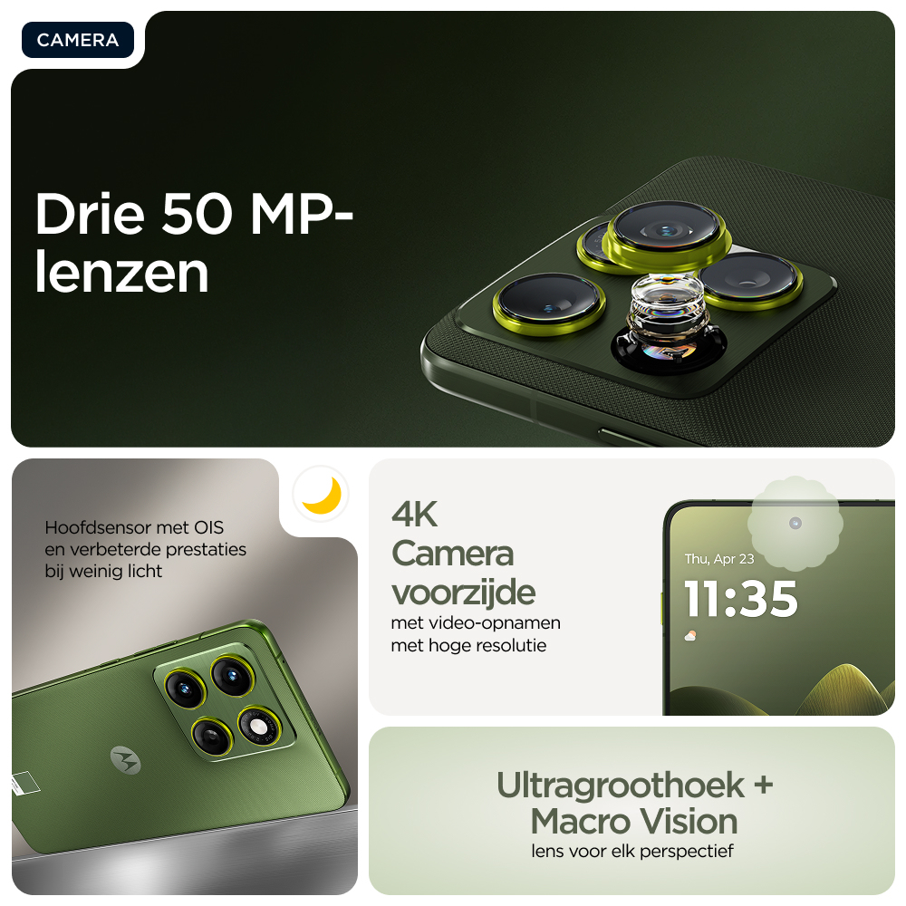 Motorola edge 70 17 cm (6.7") Dual SIM Android 16.0 5G USB Type-C 12 GB 512 GB 4800 mAh Groen - Afbeelding 16