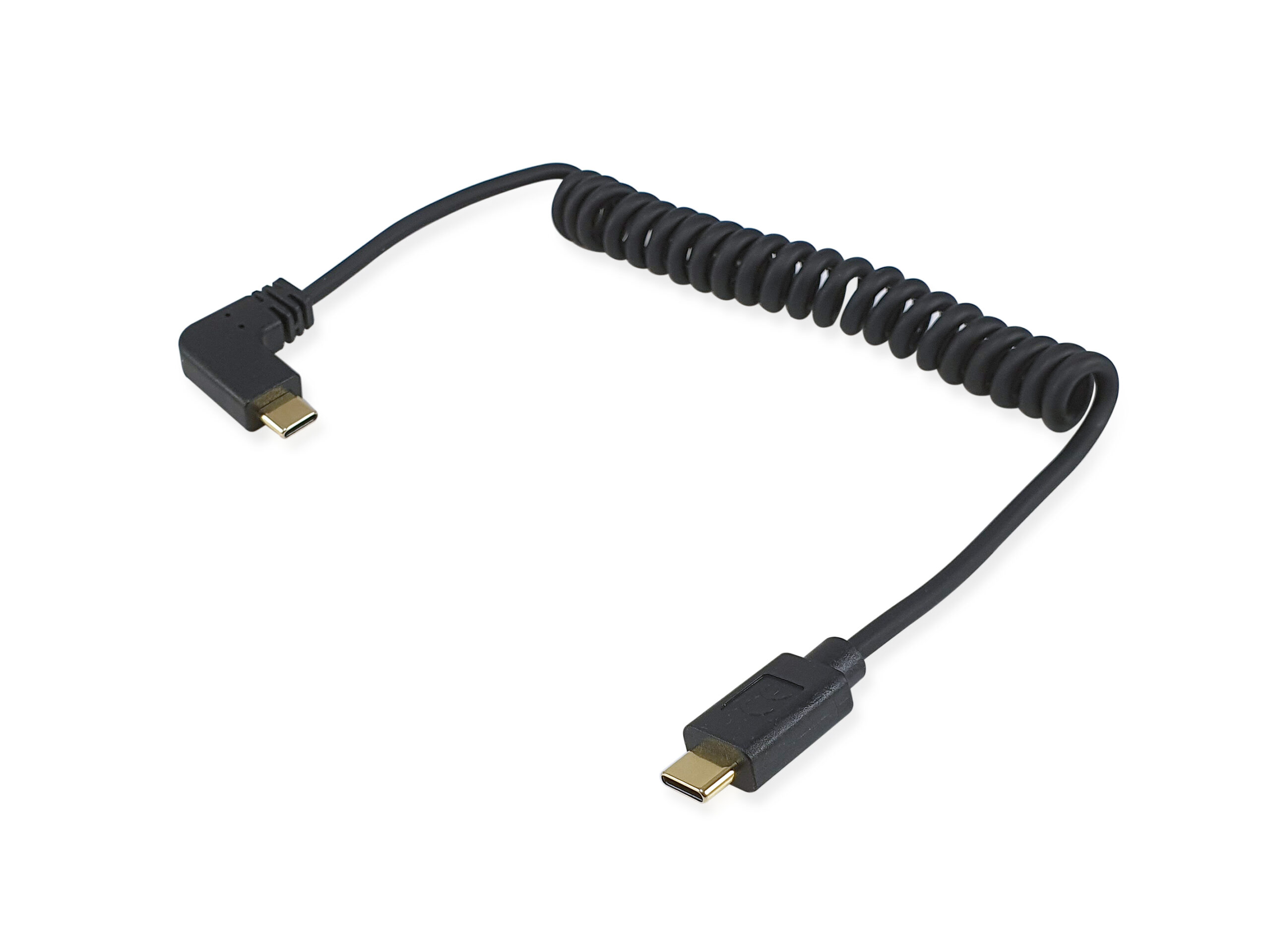 Equip USB 2.0 C naar C 90° gedraaide spiraalkabel, M/M, 1,0 m, PD 60W - Afbeelding 2