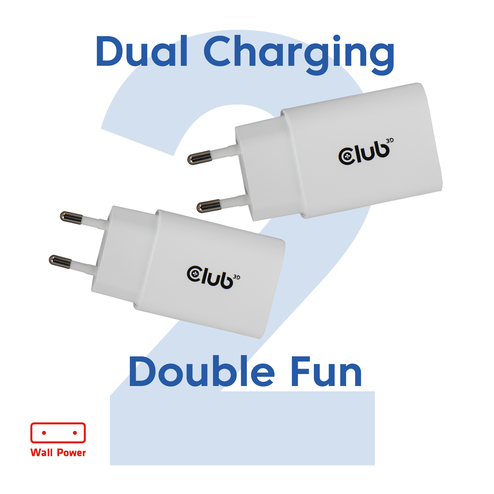CLUB3D 2-Pack USB C Charger 30 Watt Whit - Afbeelding 3