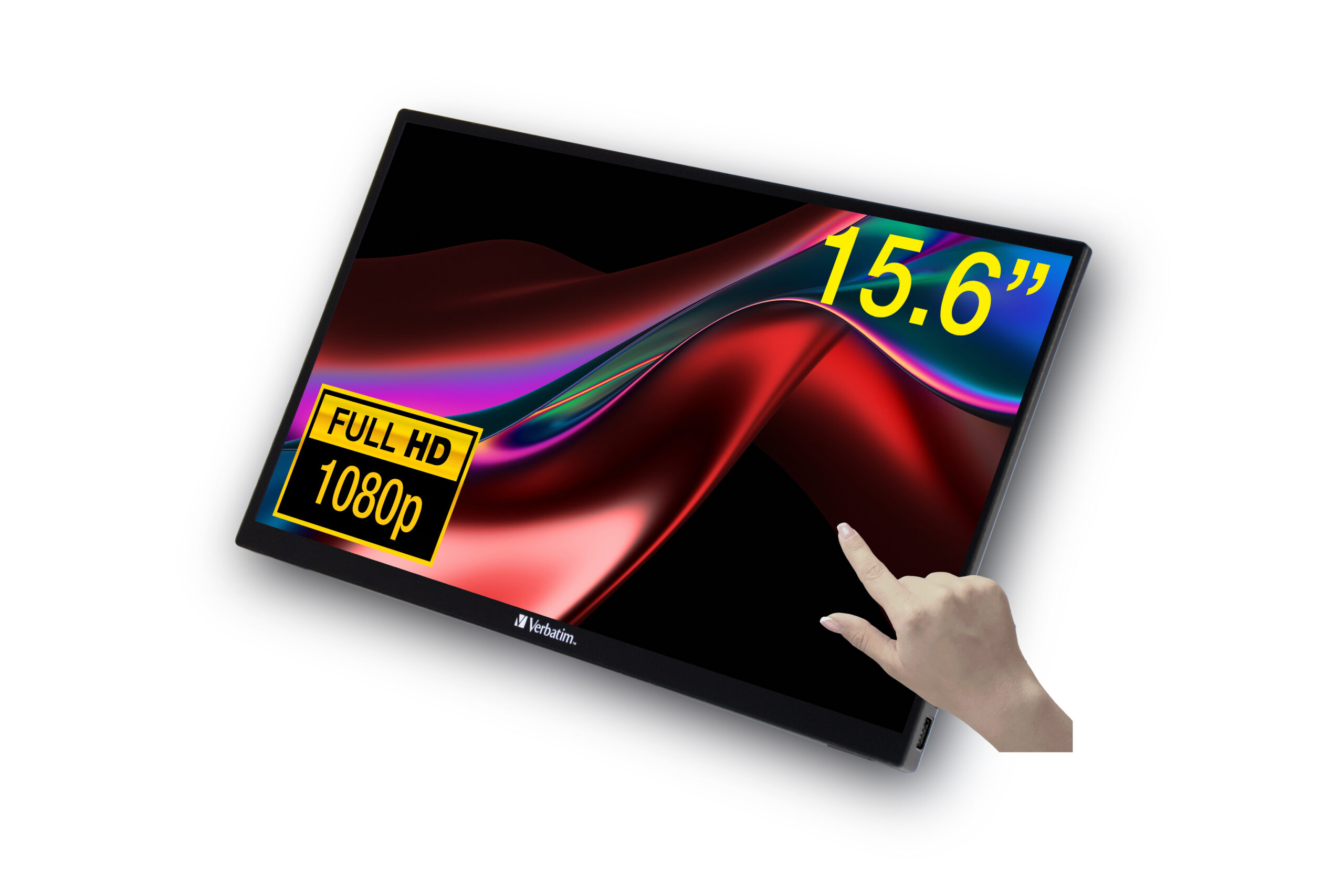 Verbatim 49592 computer monitor 39,6 cm (15.6") 1920 x 1080 Pixels Full HD LCD Touchscreen Zwart - Afbeelding 2
