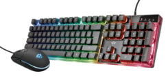 Trust GXT 838 Azor Gaming‑toetsenbord + muis set – Gaming toetsenbord + muis – Bedrade gaming set met verlichting – QWERTY layout – Zwart