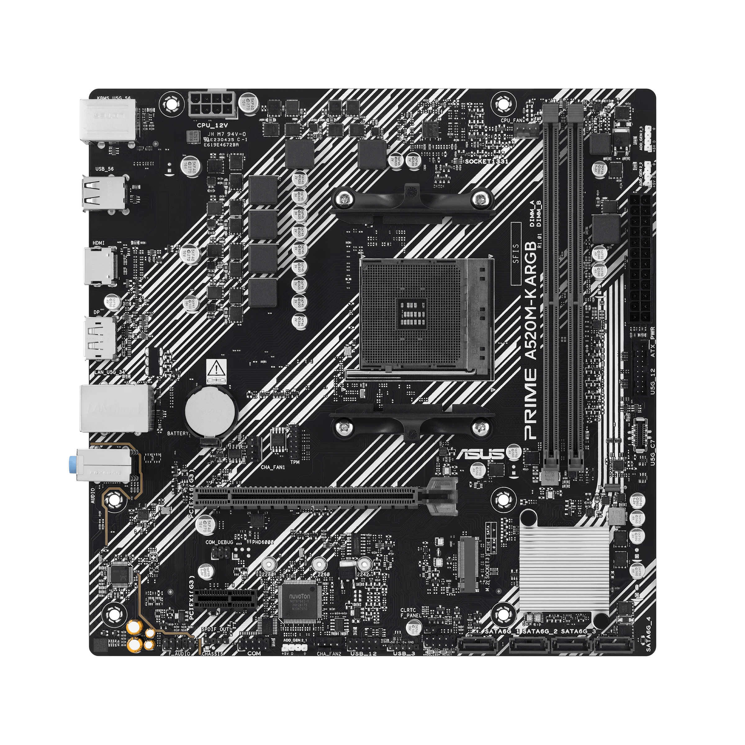 ASUS PRIME A520M-K ARGB AMD A520 Socket AM4 micro ATX - Afbeelding 2