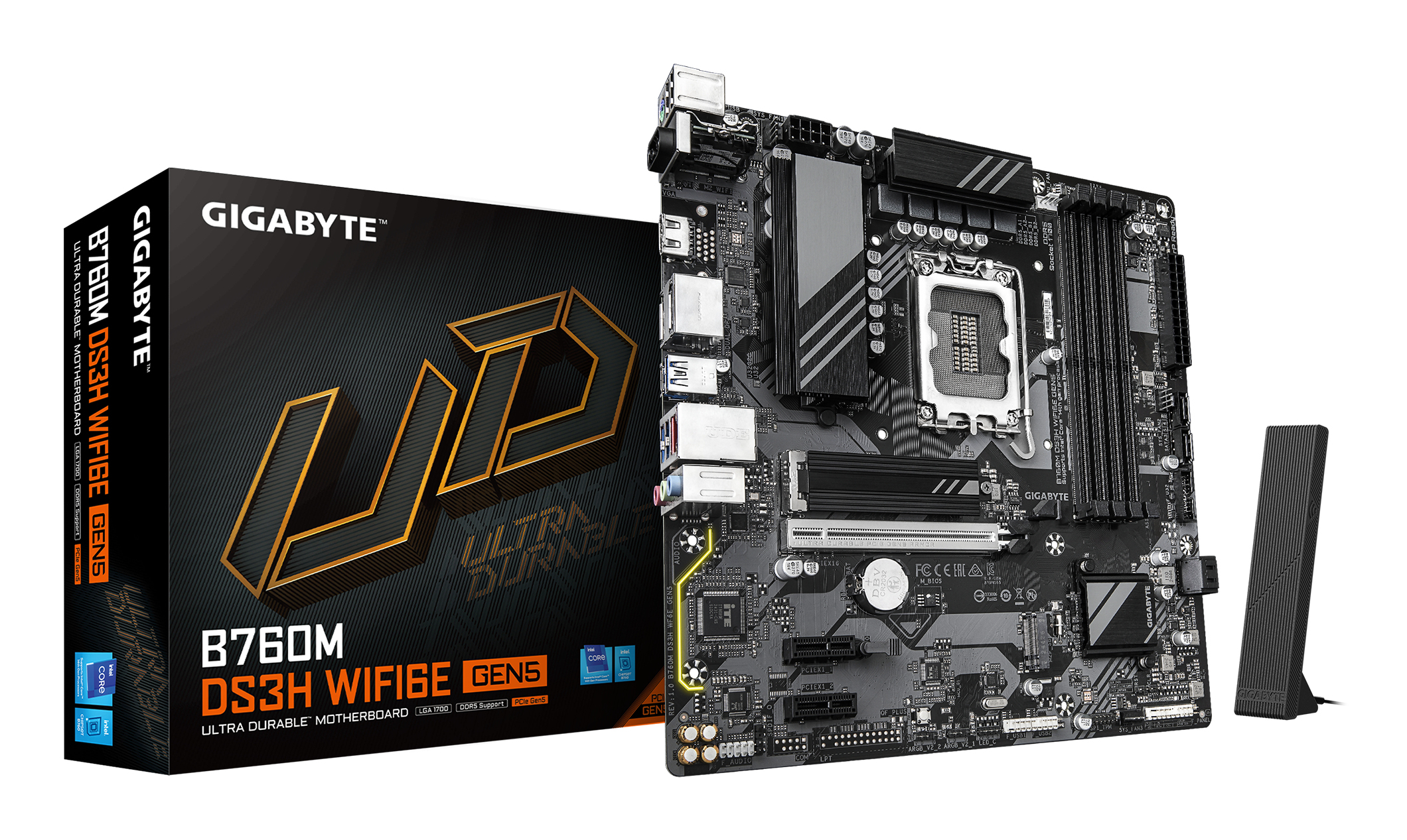 GIGABYTE B760M DS3H WIFI6E GEN5 Intel B760 Express LGA 1700 micro ATX - Afbeelding 2