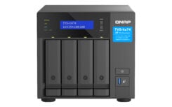QNAP TVS-H474 NAS Tower Intel® Pentium® G7400 8 GB DDR4 0 TB QuTS hero Zwart