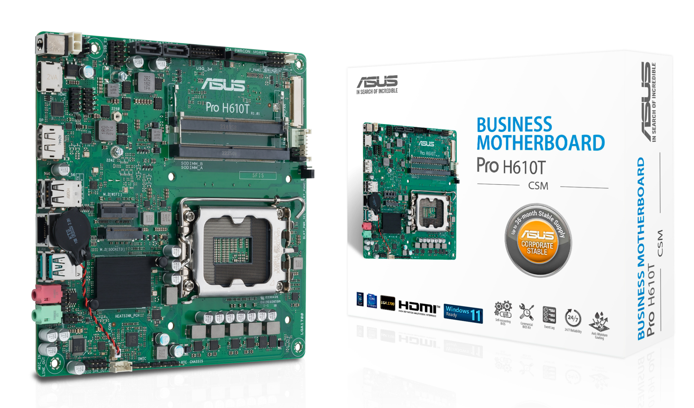 ASUS PRO H610T-CSM Intel H610 LGA 1700 Thin Mini ITX - Afbeelding 2