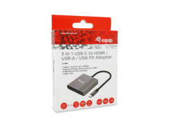 Equip 3-in-1 USB-C naar HDMI / USB-A / USB PD-adapter, 4K/60Hz, 100W USB PD - Afbeelding 7