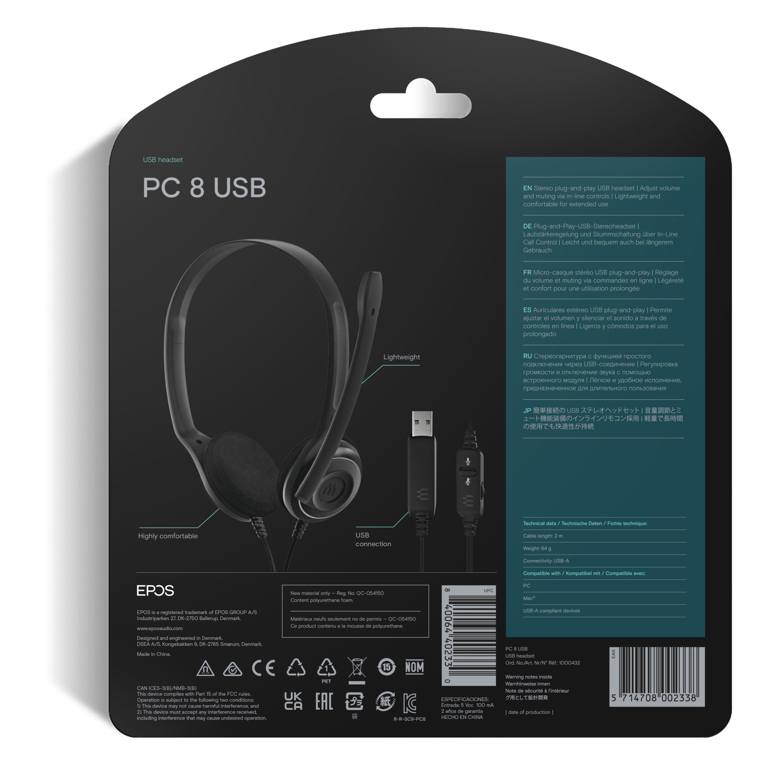 Sennheiser PC 8 USB Headset Bedraad Hoofdband Kantoor/callcenter USB Type-A Zwart - Afbeelding 11