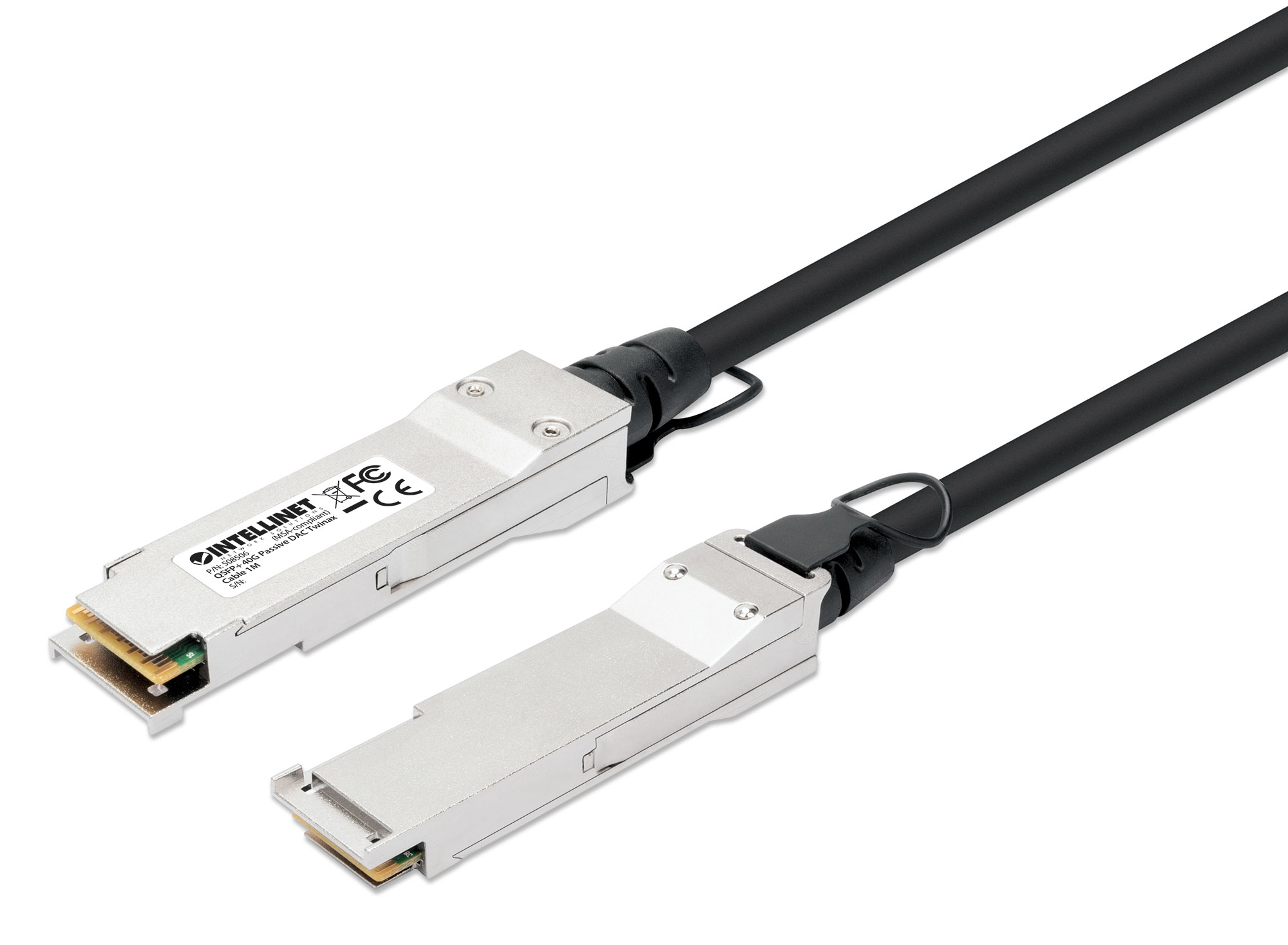 Intellinet 508506 InfiniBand en Glasvezelkabel 1 m QSFP+ Zwart, Zilver - Afbeelding 2