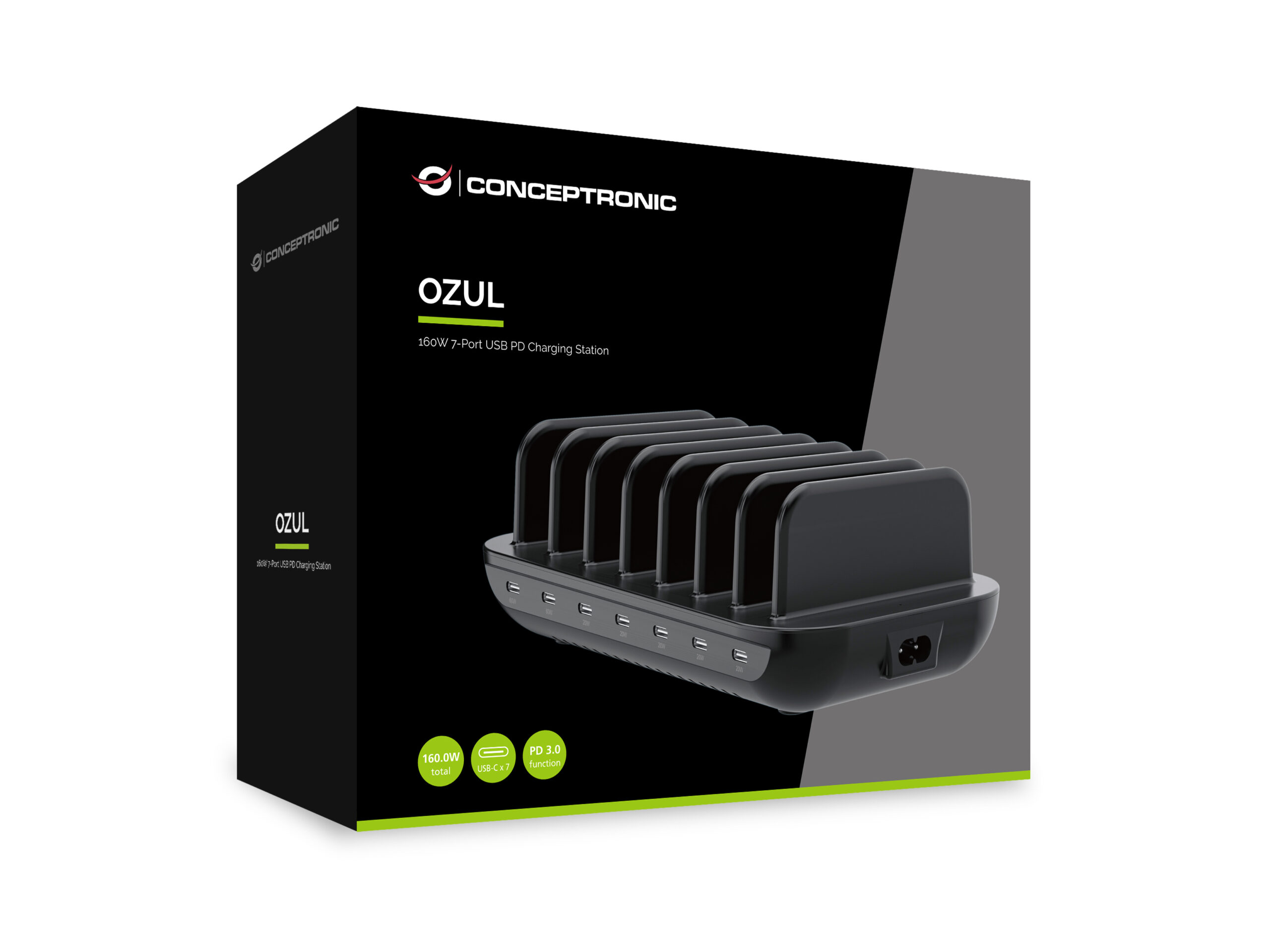 Conceptronic OZUL07B oplader voor mobiele apparatuur Universeel Zwart AC Snel opladen Binnen - Afbeelding 6