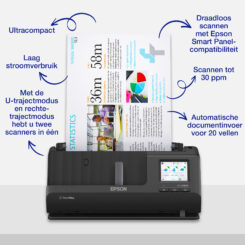 Epson ES-C380W compacte A4-documentscanner met Wi-Fi-connectiviteit en U-traject - Afbeelding 4