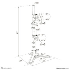 Neomounts DS45-600BL2V Monitorstandaard voor twee schermen 10-32" - Afbeelding 14