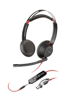 HP Poly Blackwire 5220 stereo USB-C-headset + 3,5 mm stekker + USB-C/A-adapter (bulk) - Afbeelding 6