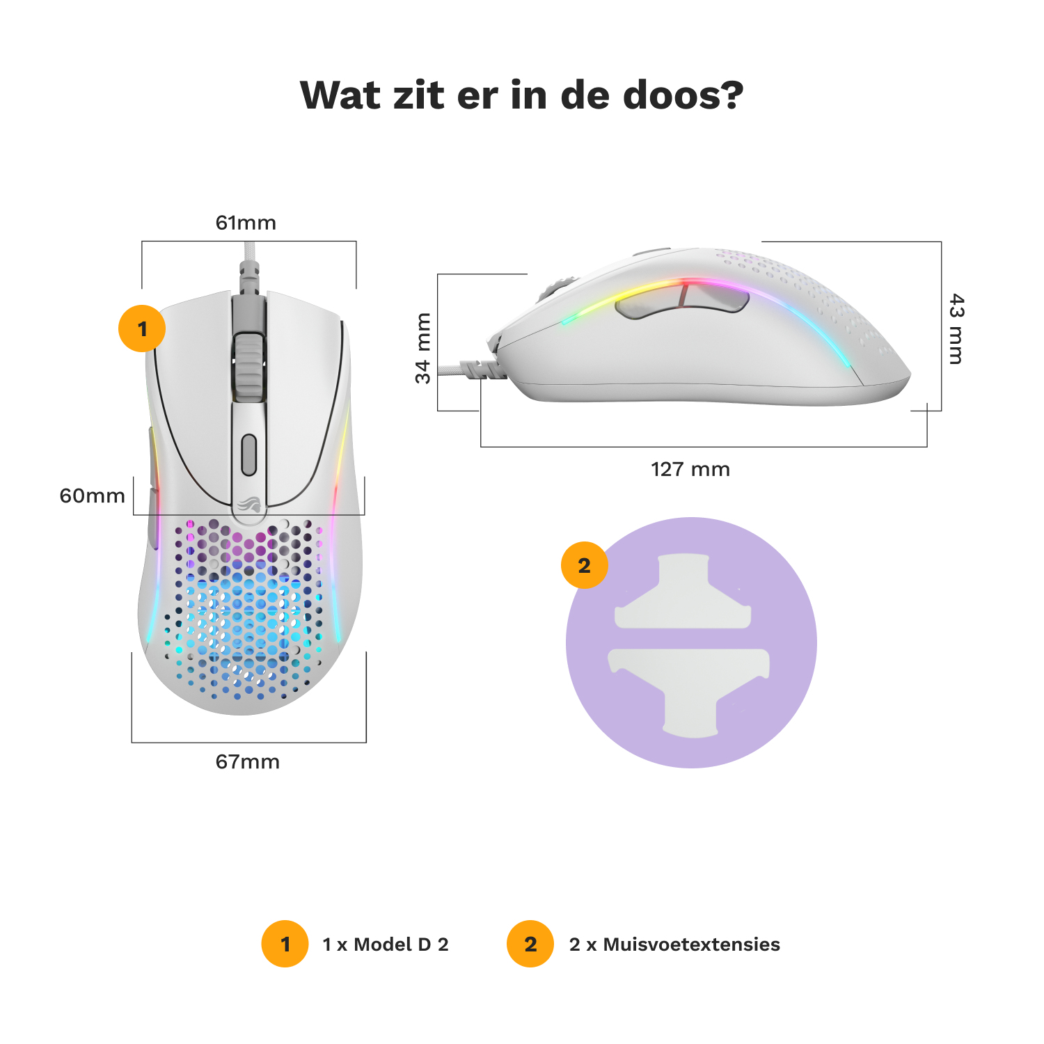 Glorious Gaming Model D 2 Wired muis Gamen Rechtshandig USB Type-A Optisch 26000 DPI - Afbeelding 18
