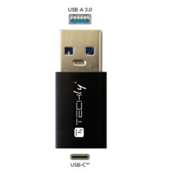 Techly IADAP USB3-AFT tussenstuk voor kabels USB A USB C Zwart - Afbeelding 5