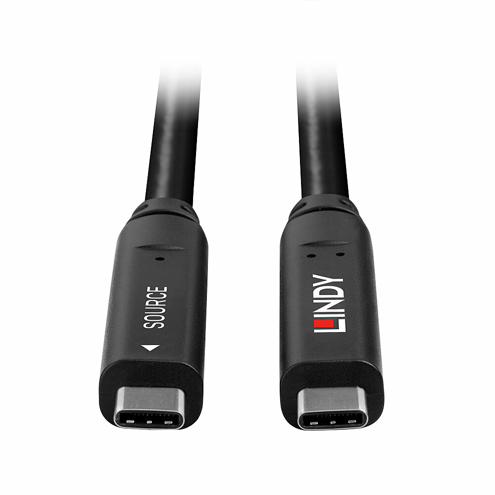 Lindy 43393 USB-kabel USB 3.2 Gen 1 (3.1 Gen 1) 8 m USB C 5 Gbit/s 60 W Zwart - Afbeelding 5