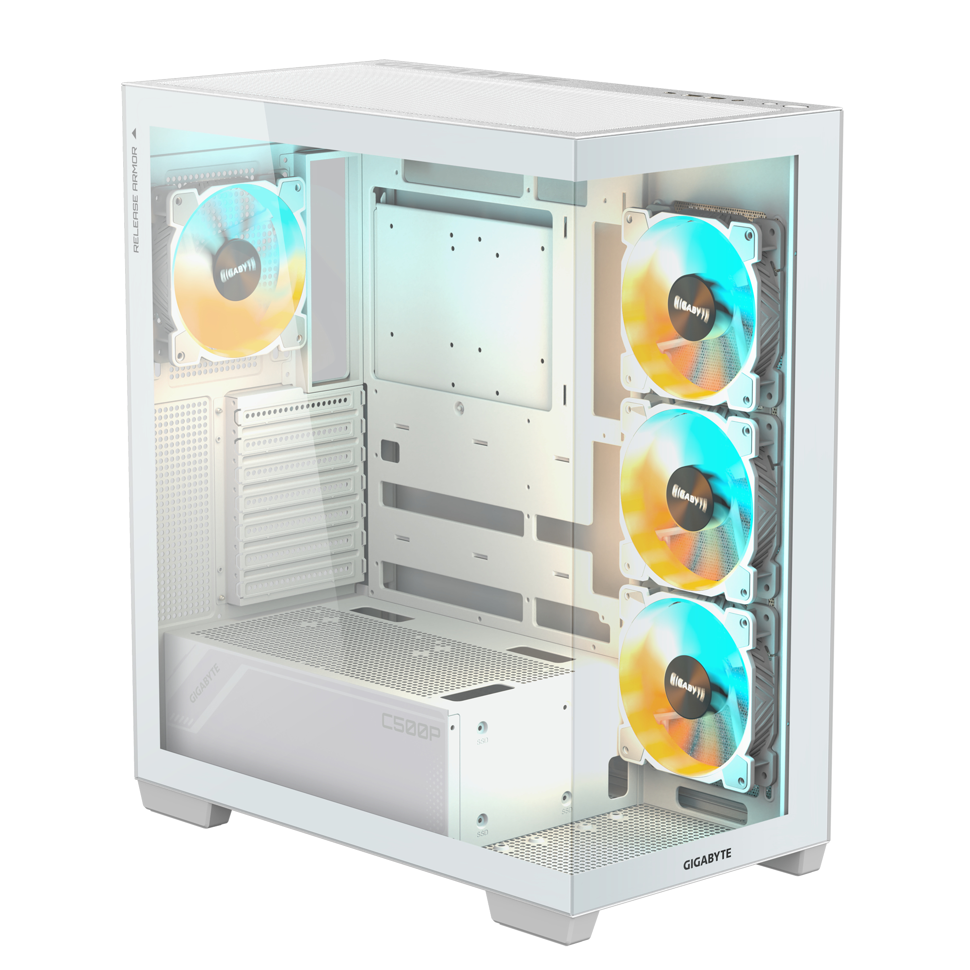 GIGABYTE C500 PANORAMIC STEALTH Midi Tower Wit - Afbeelding 7