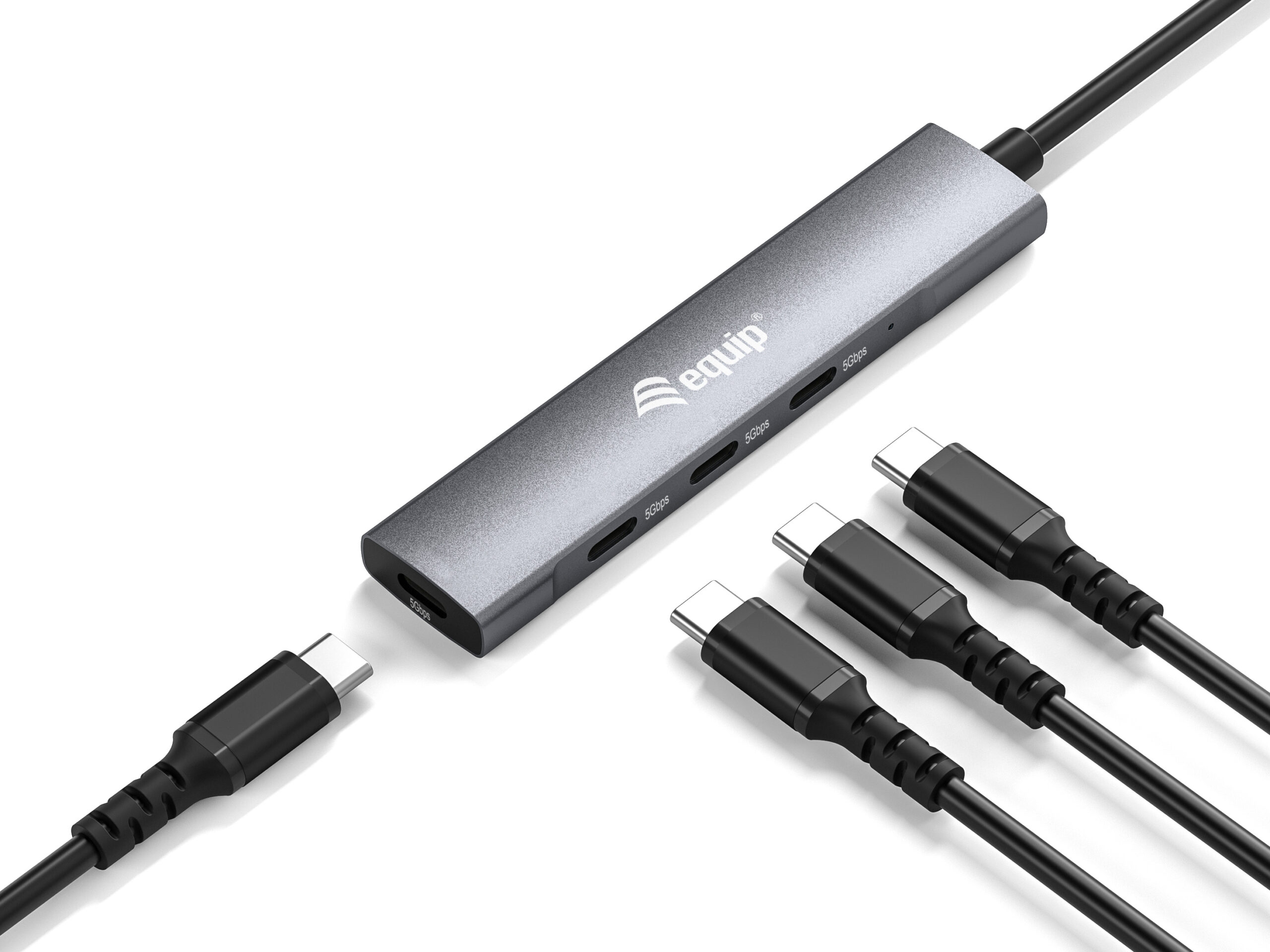 Equip 128963 interface hub USB 3.2 Gen 1 (3.1 Gen 1) Type-C 5000 Mbit/s Zwart, Zilver - Afbeelding 4