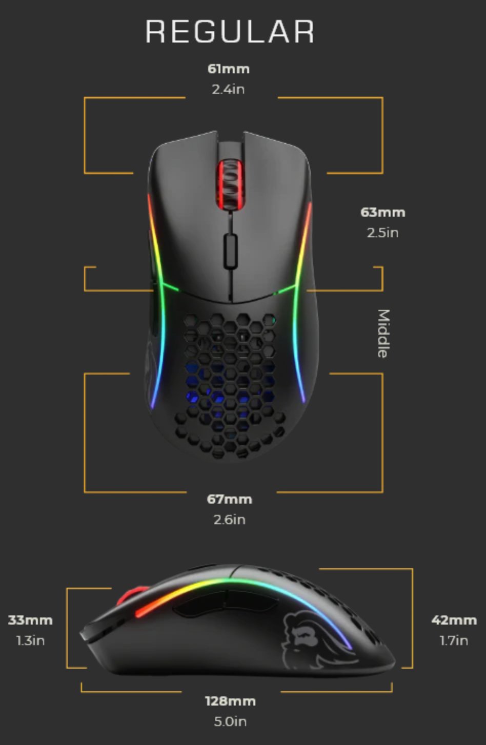 Glorious Gaming Model D muis Gamen Rechtshandig USB Type-A Optisch 12000 DPI - Afbeelding 10