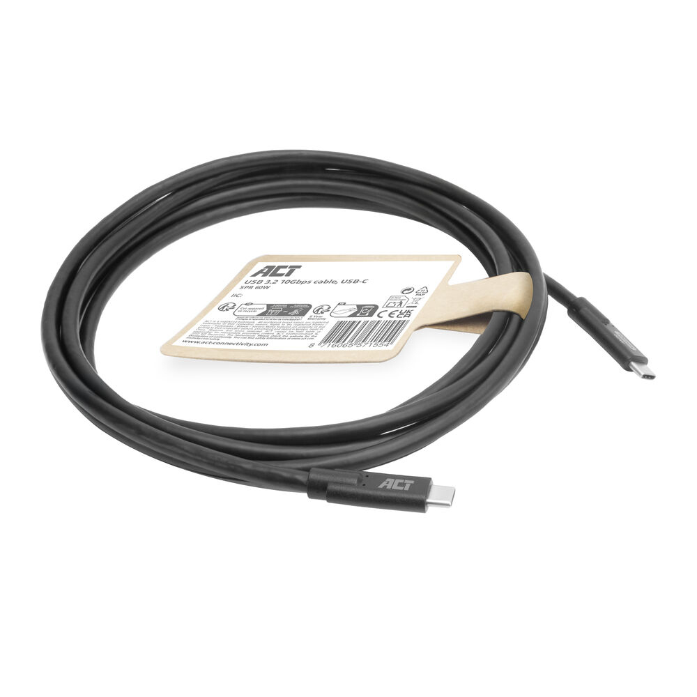 ACT USB 3.0 10Gbps 60W USB Type-C kabel, 3 meter - Afbeelding 3