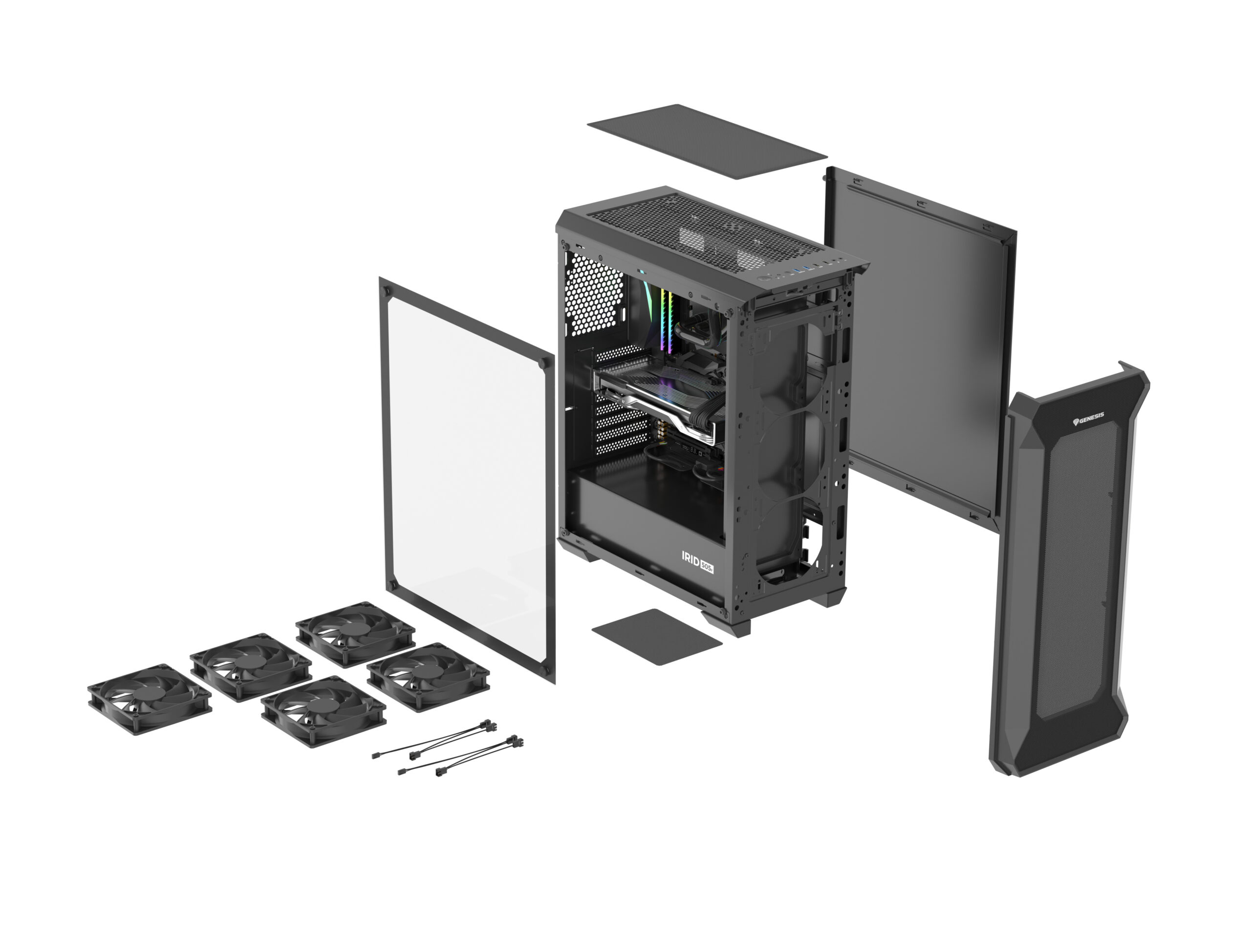 GENESIS Irid 505F Midi Tower Zwart - Afbeelding 17