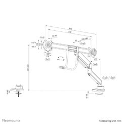 Neomounts DS75-450BL2 Monitorarm 17-32" - gasveer - Topfix - 180°-stop - Afbeelding 21