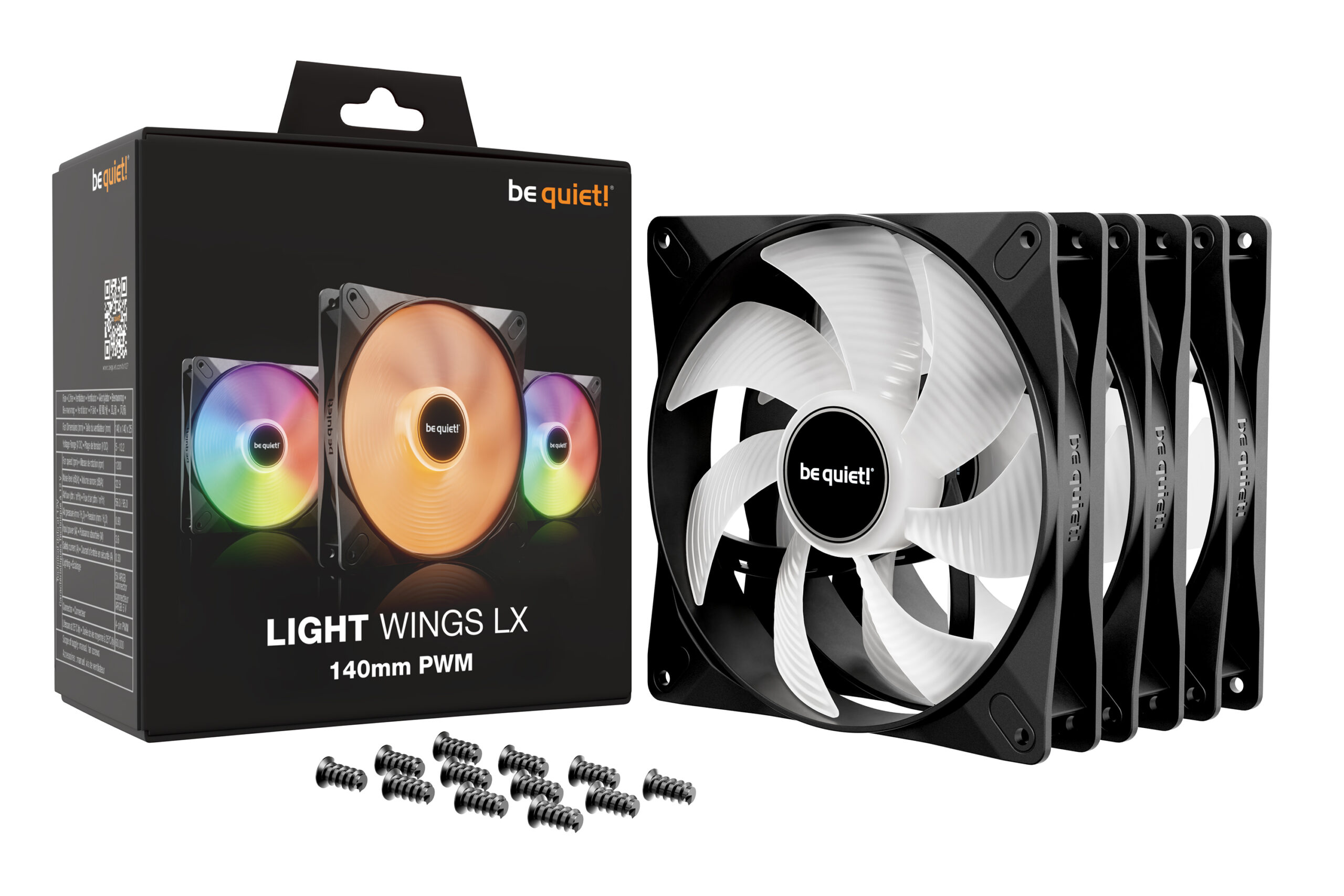 be quiet! LIGHT WINGS LX 140mm PWM 3-Pack Black Computer behuizing Ventilator 14 cm Zwart 3 stuk(s) - Afbeelding 6