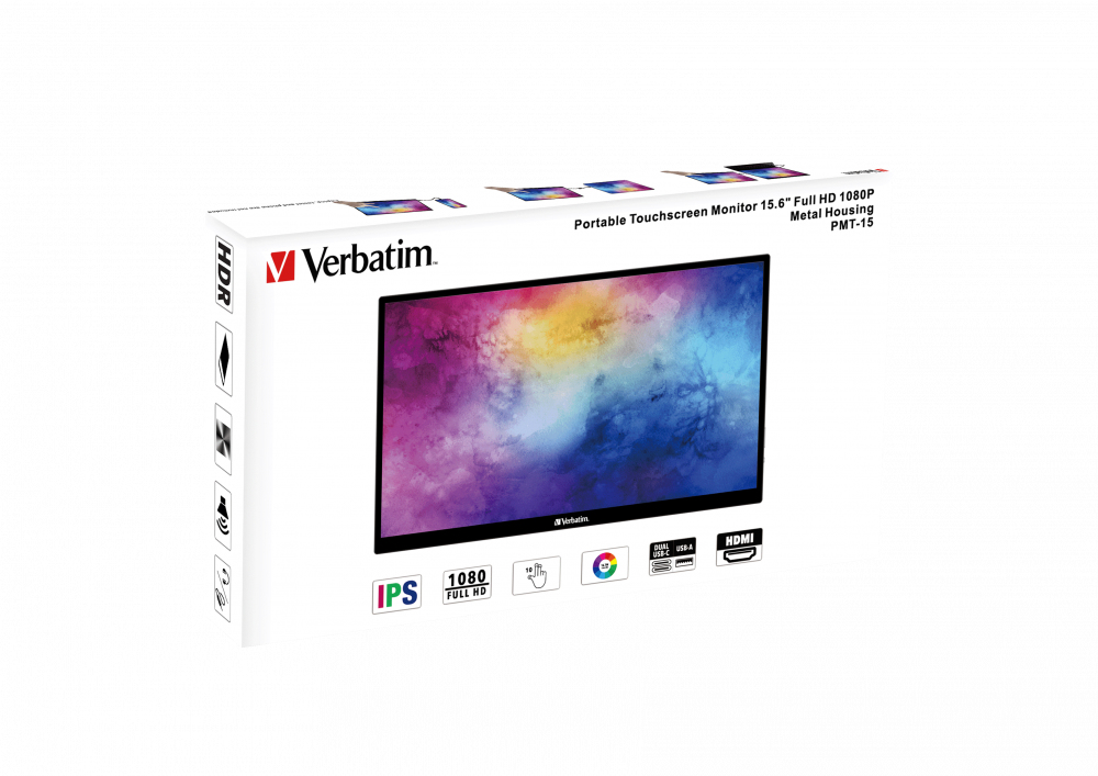 Verbatim 49592 computer monitor 39,6 cm (15.6") 1920 x 1080 Pixels Full HD LCD Touchscreen Zwart - Afbeelding 11