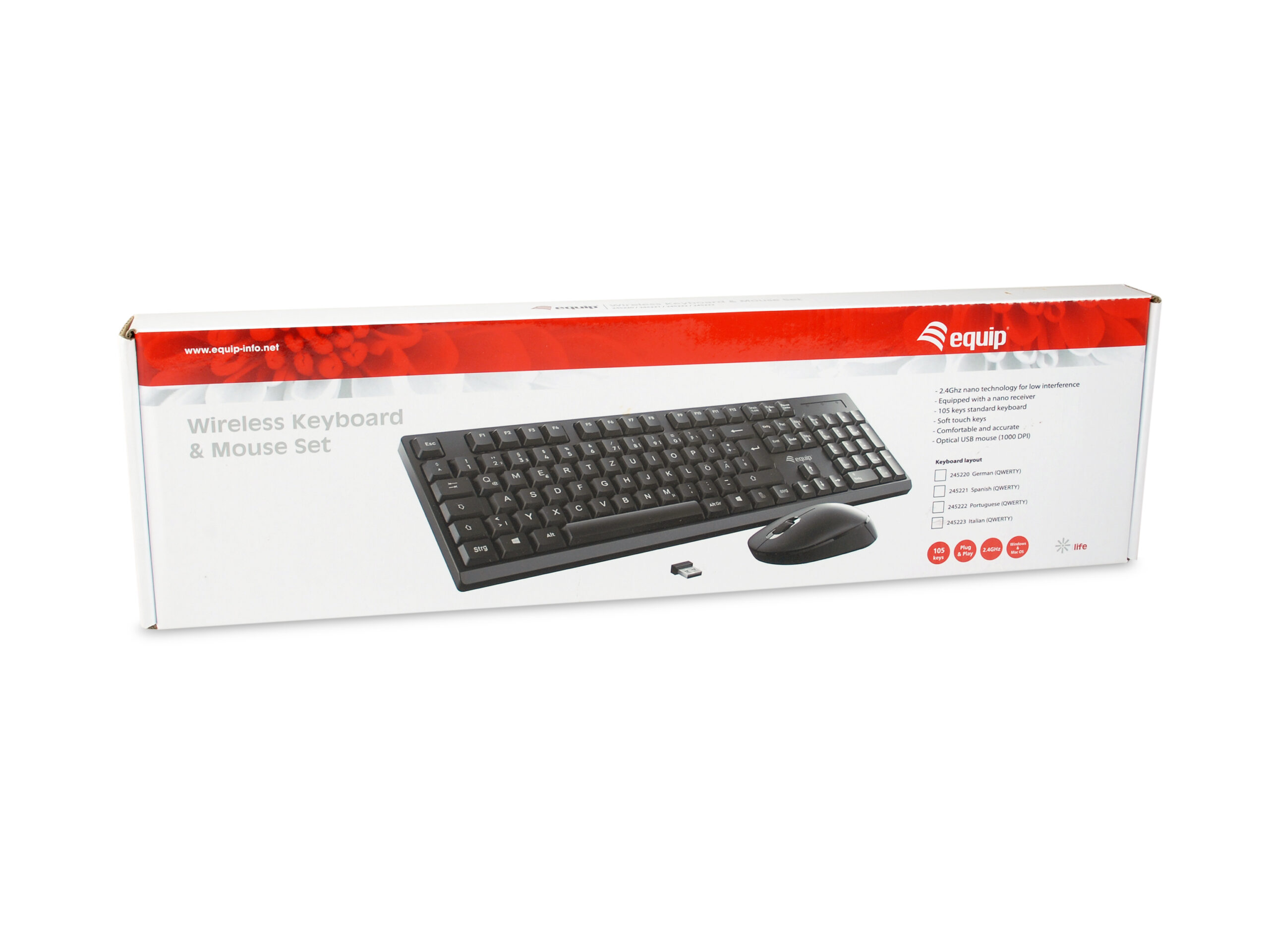 Equip 245223 toetsenbord Inclusief muis Kantoor RF Draadloos QWERTY Italiaans Zwart - Afbeelding 7