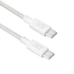ACT USB 2.0 480Mbps 60W laad- en datakabel, wit, 1 meter