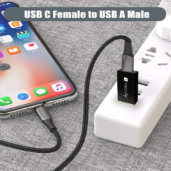 Techly IADAP USB3-AFT tussenstuk voor kabels USB A USB C Zwart - Afbeelding 6