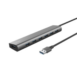 Trust Halyx USB Hub - 8-poorts USB-A hub – USB 3.2 Gen 1 – 5 Gbps – Zilver