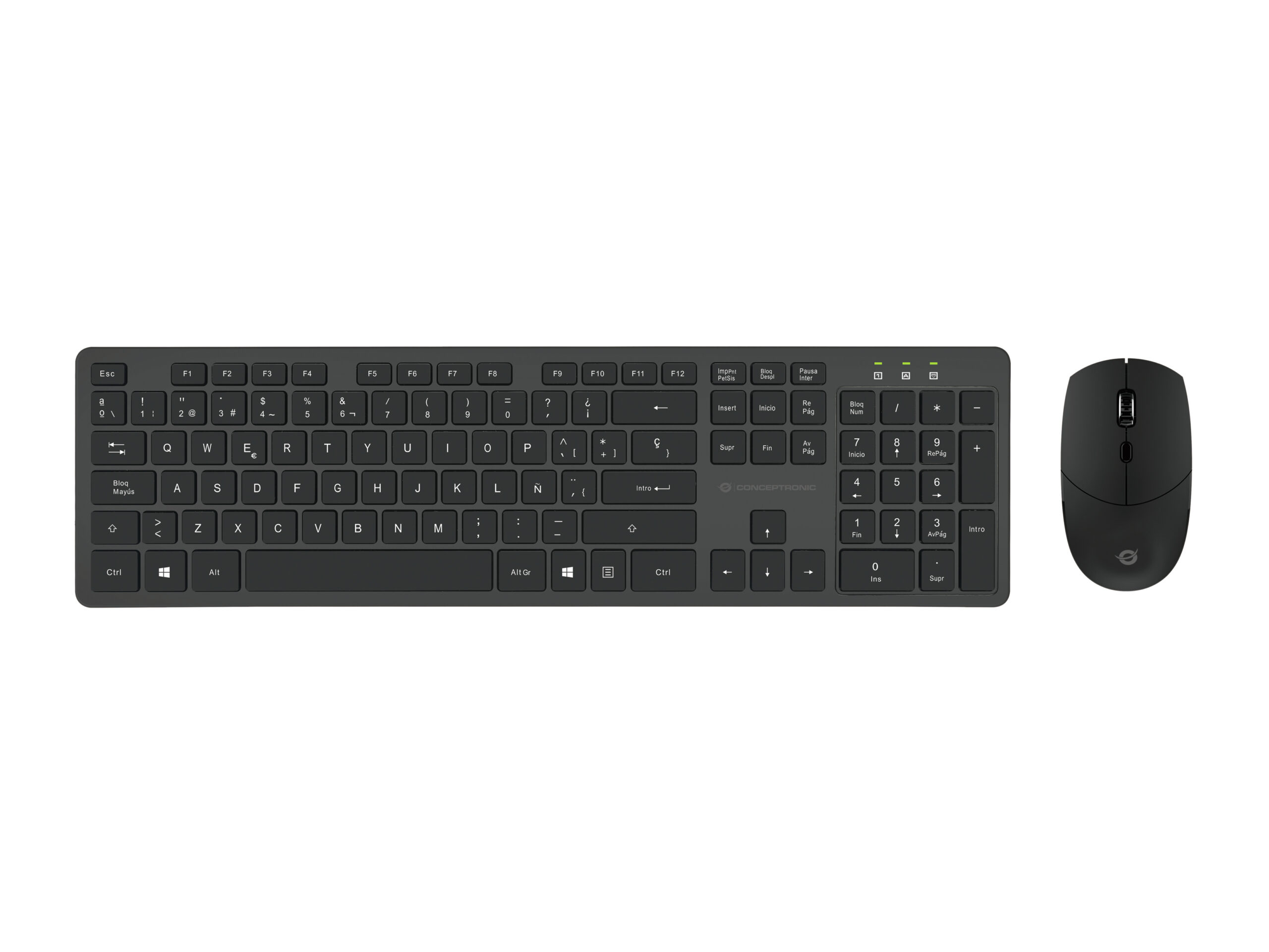 Conceptronic ORAZIO01ES toetsenbord Inclusief muis Kantoor RF Draadloos QWERTY Spaans Zwart - Afbeelding 2