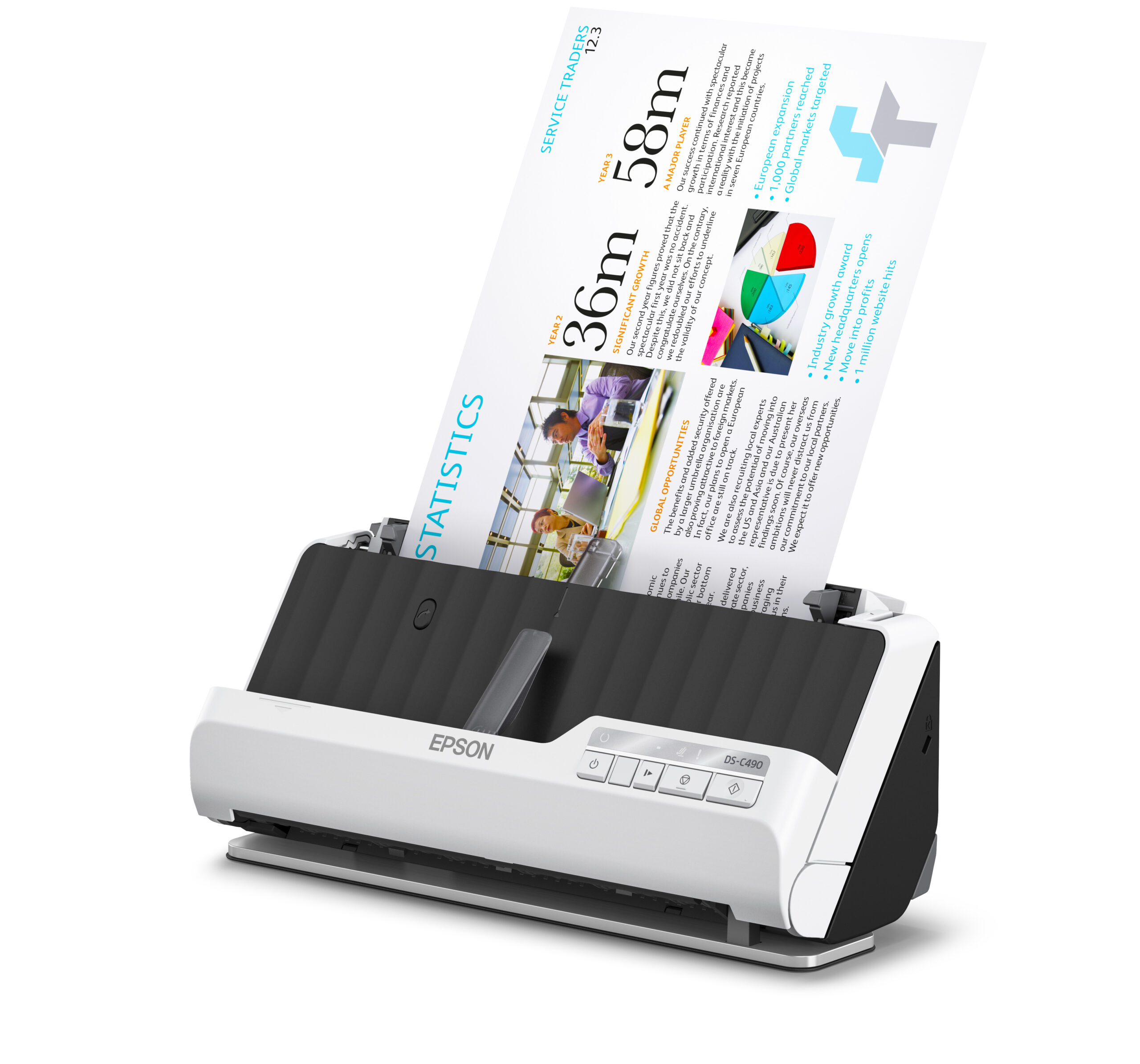 Epson DS-C490 Scanner met ADF + invoer voor losse vellen 600 x 600 DPI A4 Zwart, Wit - Afbeelding 7
