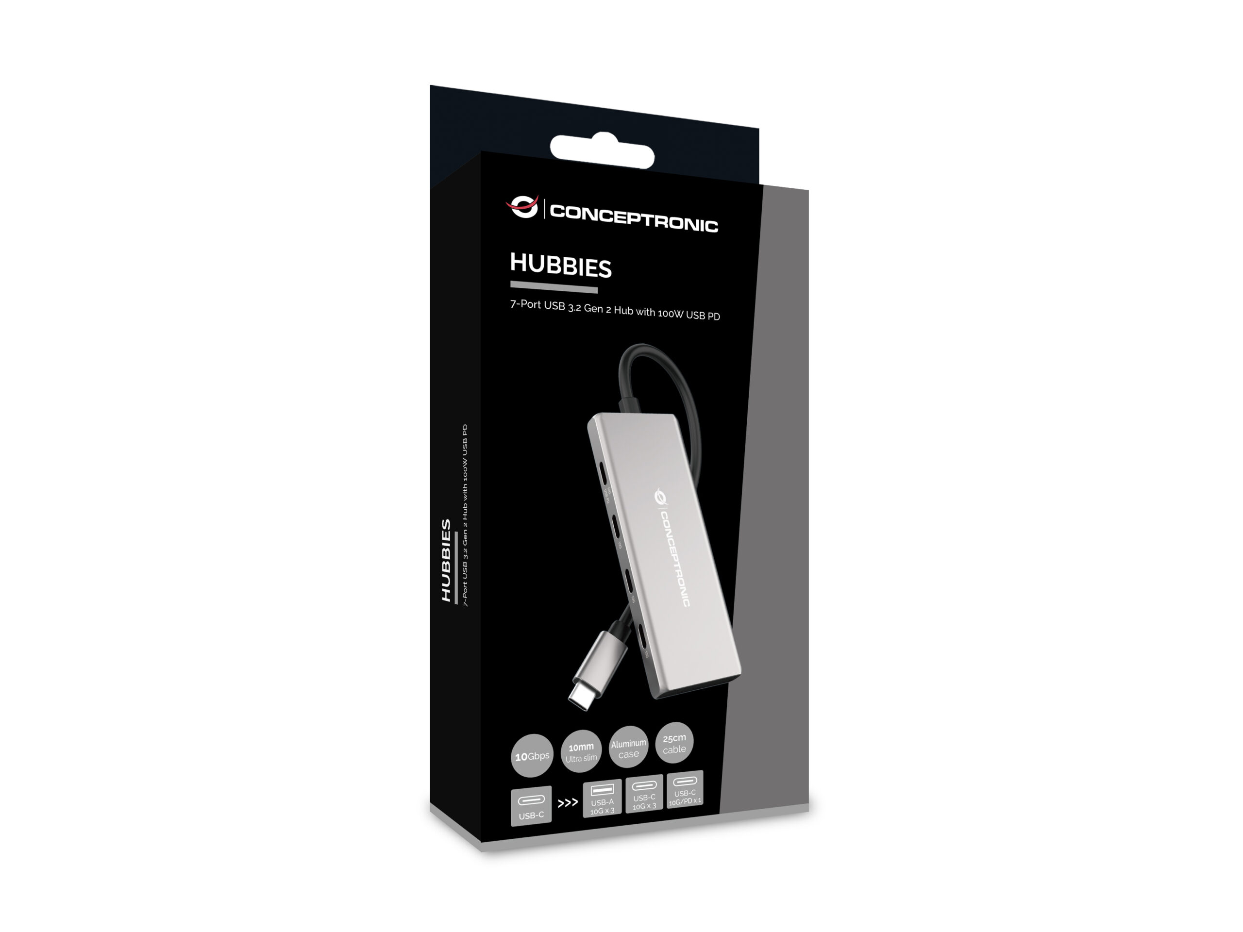 Conceptronic HUBBIES17G interface hub USB 3.2 Gen 2 (3.1 Gen 2) Type-C 10000 Mbit/s Grijs - Afbeelding 9